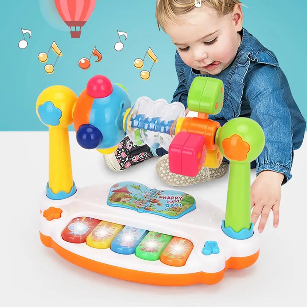 Baby Toys Rotating Music Piano with Light Sound 1 2 3 Years Educational Toys Animals Sounding Keyboard Kids Playing Type Musica