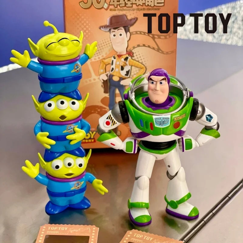 Toptoy Original Toy Story 30th Anniversary Buzz Lightyear Collectible Figure Blind Box Trendy Toy Desktop Ornament Holiday Gift